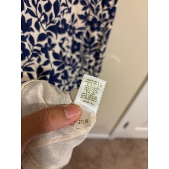 Garnet Hill floral blue dress sz 12 - Picture 11 of 11